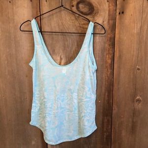Victoria’s Secret Semi Sheer Burnout Floral Tank Top in Blue Size Small